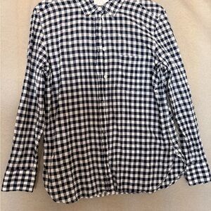 J. Crew Navy and White Plaid check Shirt size 6
